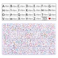Set de cuentas de letras de acrílico de colores en caja de 28 rejillas con corazones - Caja de Cuentas de Letras de Colores Blancas Redondas