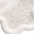 Translucent opalescent cherry blossom resin beads with center hole for DIY jewelry - 11mm / 10 Pieces Pack / Clear