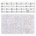 Set de cuentas de letras de acrílico DIY con 28 compartimentos y cuentas de corazón - Caja de Cuentas de Letras Doradas Blancas Redondas