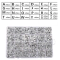 Kit de perles alphabet DIY avec cubes argentés métallisés et boîte de rangement à compartiments - Perles Alphabet Carrées Couleur Argent Antique (6x6mm)