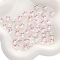 Iridescent cherry blossom resin beads with AB coating for DIY jewelry making - 11mm / 10 Pieces Pack / AB Color