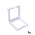 7cm witte vierkante PE-film sieraden displaybox met transparante zwevende folie - 7x7cm / Wit