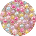 Perline in acrilico colorate trasparenti per gioielli fai da te e catene per telefoni - 8mm / Perline Galvanizzate / 50 Pezzi/Confezione / Colori Misti Casuali