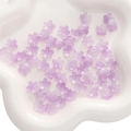 Purple frosted resin cherry blossom beads for DIY jewelry and handicraft making - 11mm / 10 Pieces Pack / Gradient Purple