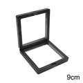 9cm zwarte 3D zwevende display met PE-folie voor sieraden en muntpresentatie - 9x9cm / Zwart