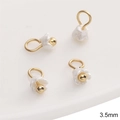Mini resin lily of the valley flower pendants with golden stamen for DIY jewelry making - 5 Pieces / 3.5mm Artificial Pearl White Extra Small Flower