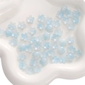 Perles fleur de cerisier bleu clair en résine avec trou central pour bijoux DIY - 11mm / Lot de 10 / Bleu Dégradé