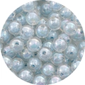 Cuentas de acrílico azul claro esmerilado con brillo AB para creación de joyería - 10mm / Cuentas Galvanizadas / 50 Piezas/Paquete / Azul