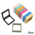 9cm gekleurde vierkante PE-folie zwevende frames voor sieraden en munten - 9x9cm / Meerkleurig 10 Kleuren