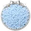 Perles de verre dépoli bleu clair 3x6mm sur plateau pour la création de bijoux - 10g/Paquet (Env. 70 Pcs) / Bleu ciel