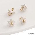 Set of four 5.5mm resin cherry blossom flower pendants with gold centers for DIY jewelry - 5 Pieces / 5.5mm White Small Bauhinia Flower
