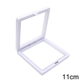 Witte 11cm vierkante 3D zwevende displaydoos met PE-folie voor sieradenopslag - 11x11cm / Wit