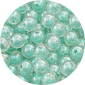 Perline rotonde in acrilico verde menta iridescente con rivestimento AB per gioielli - 10mm / Perline Galvanizzate / 50 Pezzi/Confezione / Verde