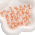 Perles fleurs de cerisier en verre dépoli dégradé rose pour bijoux DIY - 11mm / Lot de 10 / Dégradé Orange Rose
