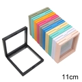 Zwarte 11cm PE-film zwevende displaybox voor sieraden met diverse gekleurde frames - 11x11cm / Meerkleurig 10 Kleuren