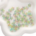 Perles fleurs de cerisier dégradées macaron avec trou central pour création bijoux - 11mm / Lot de 10 / Bleu Rose Vert Dégradé