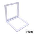 Witte 14 cm vierkante 3D zwevende displaylijst met PE-folie voor sieraden en munten - 14x14cm / Wit