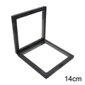 Zwarte 14 cm vierkante 3D zwevende frame displaybox met PE membraan voor sieraden - 14x14cm / Zwart