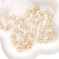Breloques cerisier en dégradé orange et bleu canard pour création de bijoux - 11mm / Lot de 10 / Café Dégradé à Paillettes Dorées