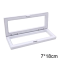 Witte 3D zwevende displaydoos voor sieraden 7x18cm met transparant PE-membraan - 7x18cm / Wit