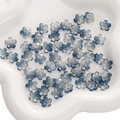 Perles fleurs de cerisier en verre dégradé bleu avec finition givrée pour bijoux DIY - 11mm / Lot de 10 / Bleu Dégradé à Paillettes Dorées