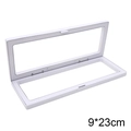 Witte 9x23cm PE film zwevend display frame voor sieraden met een kliksluiting - 9x23cm / Wit