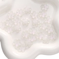 Perles de fleurs de cerisier blanches irisées à 5 pétales pour bijoux DIY créatifs - 15mm / Lot de 10 / Transparent