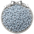 Perles d'espacement 3x6mm en verre dépoli bleu Morandi pour la création de bijoux DIY - 10g/Paquet (Env. 70 Pcs) / Gris