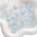 Perles fleurs de cerisier 3D bleu clair irisées pour la création d'accessoires DIY - 15mm / Lot de 10 / Bleu Dégradé