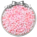 Perles en verre dépoli 3x6mm rose pastel et blanc pour la création de bijoux DIY - 10g/Paquet (Env. 70 Pcs) / Tons Roses
