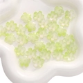 Perle fleur de cerisier 3D vert menthe translucide avec trou central pour bijoux DIY - 15mm / Lot de 10 / Vert Herbe Dégradé