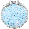 Perles en verre dépoli bleu clair et blanc pour bijoux DIY sur un plateau en argent - 10g/Paquet (Env. 70 Pcs) / Série Bleu Clair