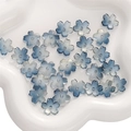 Perles de fleurs de cerisier 3D en bleu dégradé pour accessoires de cheveux faits main - 15mm / Lot de 10 / Bleu Dégradé à Paillettes Dorées