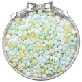 Mélange de perles boulier en verre mat 3x6mm pastel blanc, vert et jaune pour bijoux DIY - 10g/Paquet (Env. 70 Pcs) / Série Vert Clair