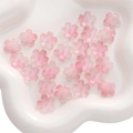 Perles de cerisier rose givré translucides pour bijoux DIY et accessoires cheveux - 15mm / Lot de 10 / Rose Dégradé à Paillettes Dorées