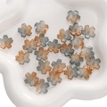 Perles fleurs cerisier dégradé bleu et ambre pour la création de bijoux DIY - 15mm / Lot de 10 / Gris Café Dégradé à Paillettes Dorées