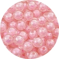 Perle in acrilico rosa traslucido con finitura AB per gioielli fai-da-te e catene per cellulari - 12mm / 50 Pezzi/Confezione / Rosa / Perline Galvanizzate