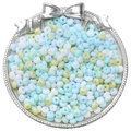 Perles boulier en verre dépoli aux couleurs macaron pour accessoires de bijoux DIY - 10g/Paquet (Env. 70 Pcs) / Assortiment Bleu-Vert