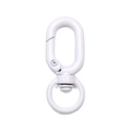 Chiusura a moschettone girevole in metallo bianco per portachiavi e borse fai-da-te - 16x39mm / Bianco