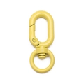 Yellow alloy figure-8 spring buckle with swivel ring for DIY keychain and bag accessories - 16x39mm / Yellow