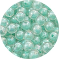 Perline rotonde in acrilico verde menta con finitura AB per creazione gioielli - 14mm / 30 Pezzi/Confezione / Verde / Perline Galvanizzate
