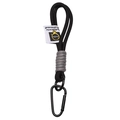 Multifunctional black braided nylon paracord keychain with a sturdy metal carabiner clip - Approx 19cm / Black