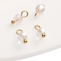 4mm faceted crystal bead pendant with gold metal findings for DIY jewelry making - 4mm (5 Pieces/Pack) / AB Color