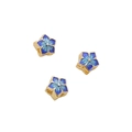 Blue and green enamel flower beads with 18K gold plating for DIY jewelry making - Pentagon Spacer Bead (#02) / 6x4mm (1 Piece/Pack)