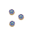 Blue gradient enamel five-petal flower bead with golden center for DIY jewelry making - Five-Petal Flower Spacer Bead (#03) / 7x5mm (1 Piece/Pack)