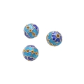 Blue and purple cloisonné enamel beads with gold trim for DIY bracelet making - Five-Petal Flower Round Bead (#04) / 8mm (1 Piece)