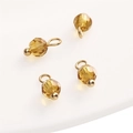 Amber 4mm faceted glass crystal pendants with gold loops for DIY jewelry making - 4mm (5 Pieces/Pack) / Brown