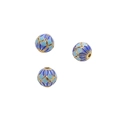Blue spherical cloisonné enamel spacer beads with golden outlines for DIY jewelry making - Six-Petal Round Bead (#06)