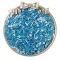 Mix di perline di vetro blu e bianche in vassoio d'argento per creazione gioielli DIY - Gamma di colori blu
