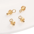 Champagne multifaceted glass crystal charms with gold hoops for DIY jewelry making - 4mm (5 Pieces/Pack) / Light Coffee